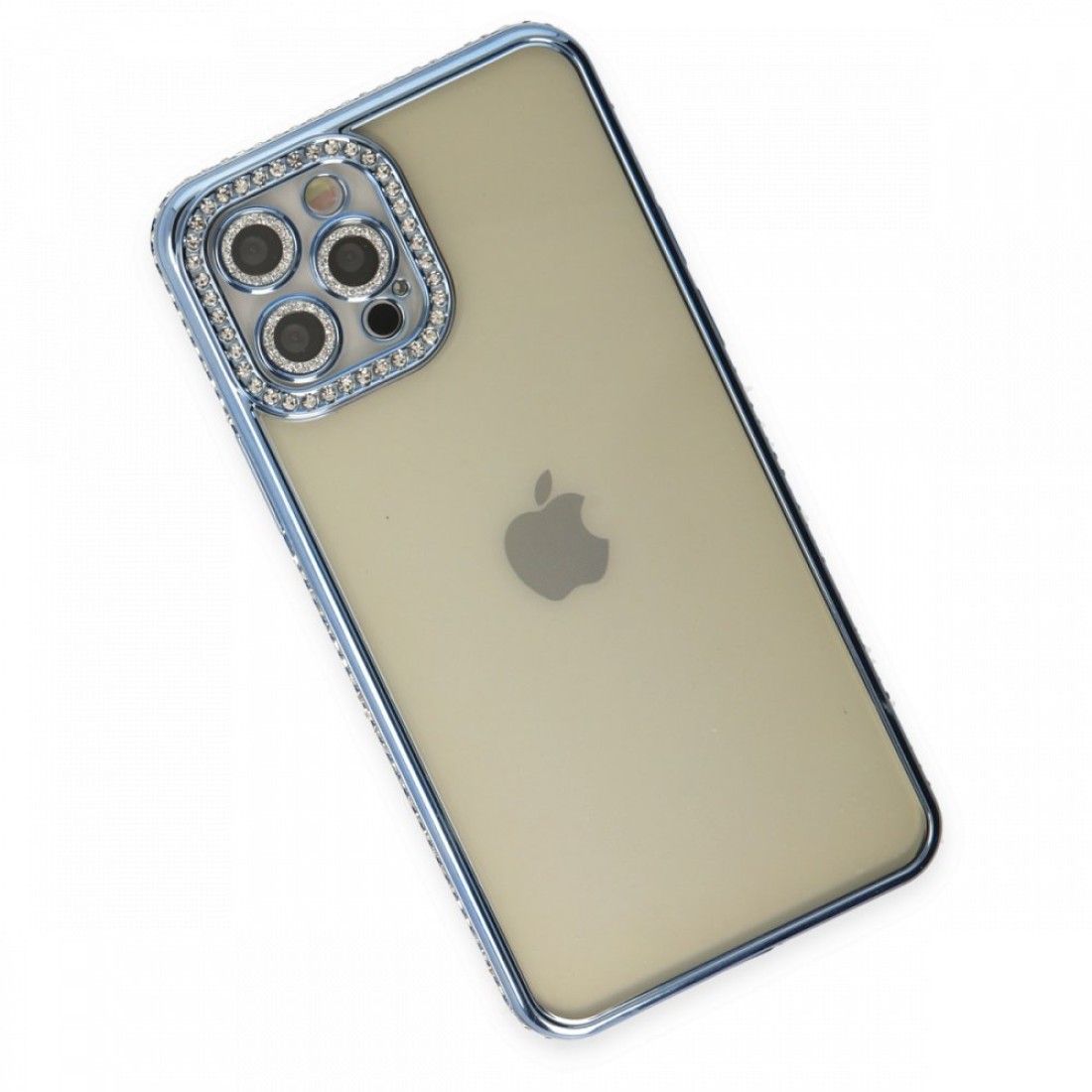 iPhone 12 Pro Kılıf Joke Taşlı Silikon - Mavi iPhone 12 Pro Kılıf Joke Taşlı Silikon - Mavi
