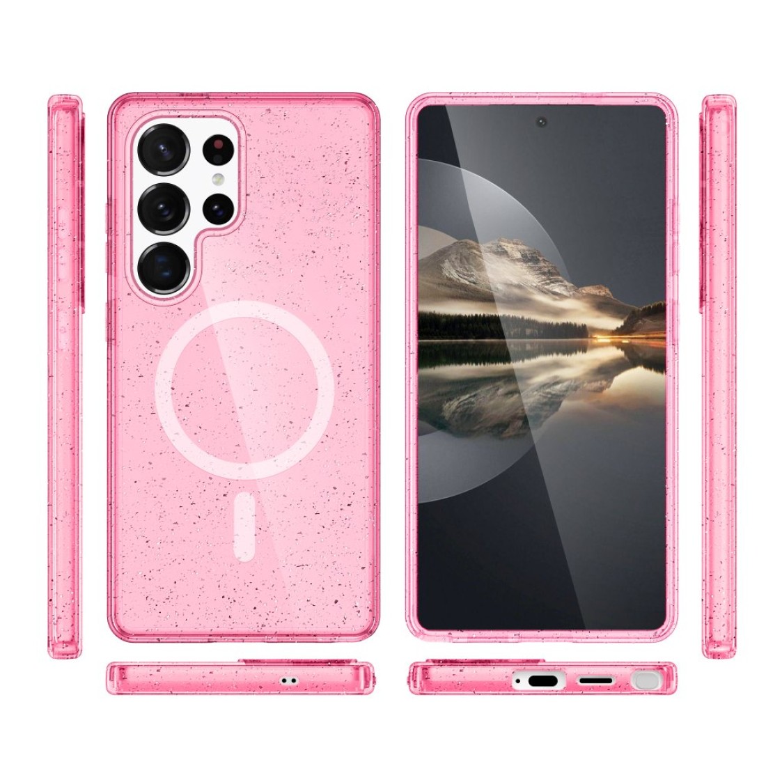 Samsung Galaxy S23 Ultra Kılıf Glow Magsafe Kapak - Pembe Samsung Galaxy S23 Ultra Kılıf Glow Magsafe Kapak - Pembe