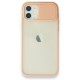  iPhone 12 Kılıf Palm Buzlu Kamera Sürgülü Silikon - Pembe