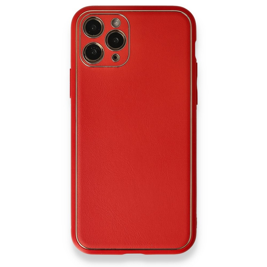  iPhone 11 Pro Kılıf Coco Deri Silikon Kapak - Kırmızı
