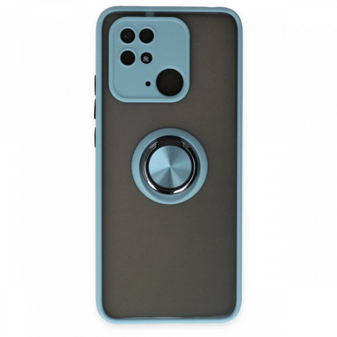  Xiaomi Redmi 10C Kılıf Montreal Yüzüklü Silikon Kapak - Buz Mavi