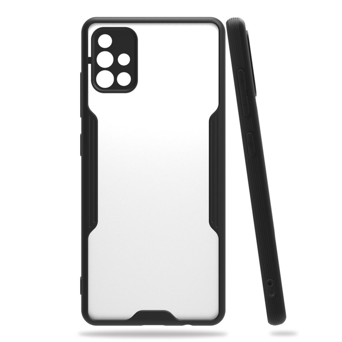  Samsung Galaxy A71 Kılıf Platin Silikon - Siyah