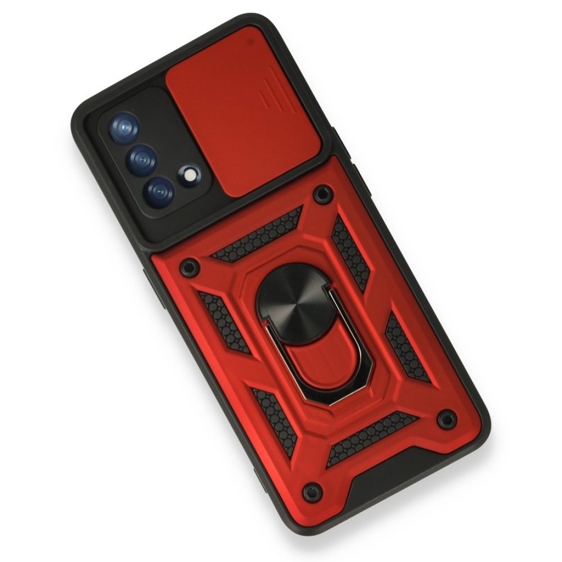 Oppo A74 4G Kılıf Pars Lens Yüzüklü Silikon - Kırmızı Oppo A74 4G Kılıf Pars Lens Yüzüklü Silikon - Kırmızı