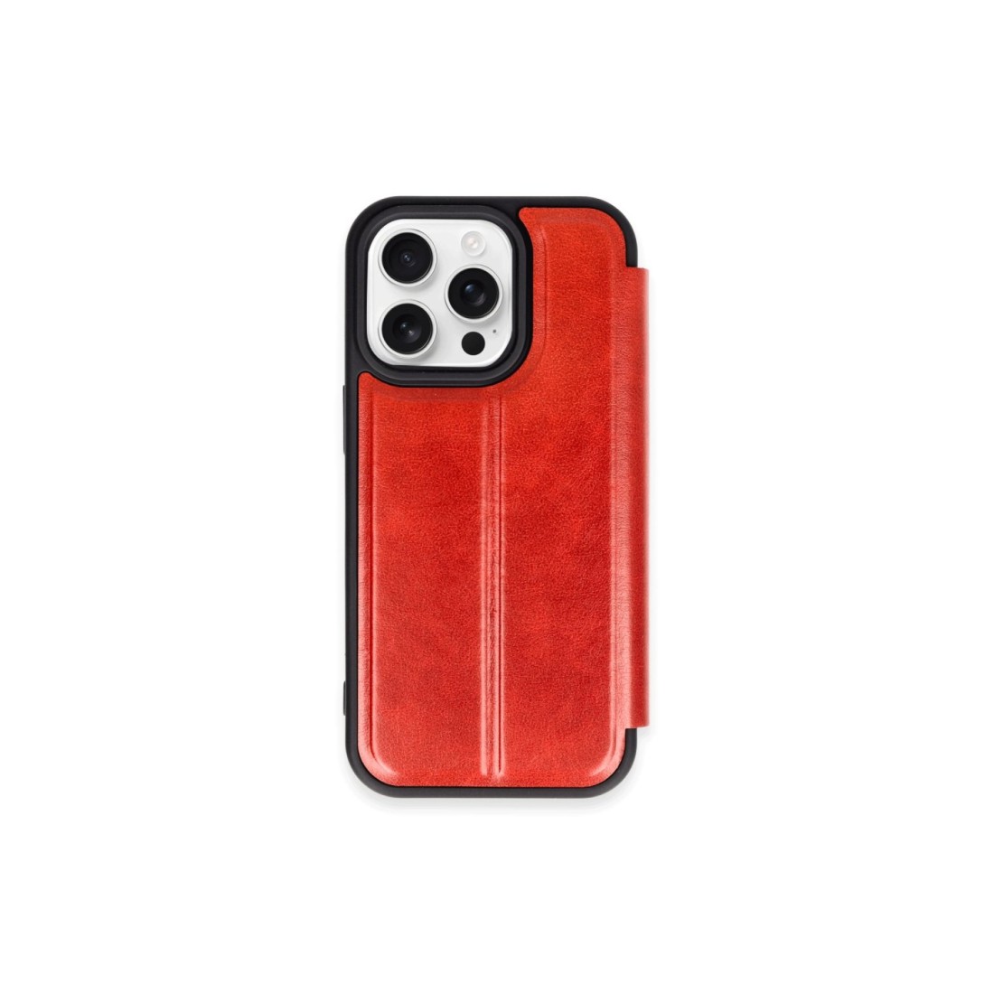  iPhone 15 Pro Max Kılıf Flip Cover - Kırmızı