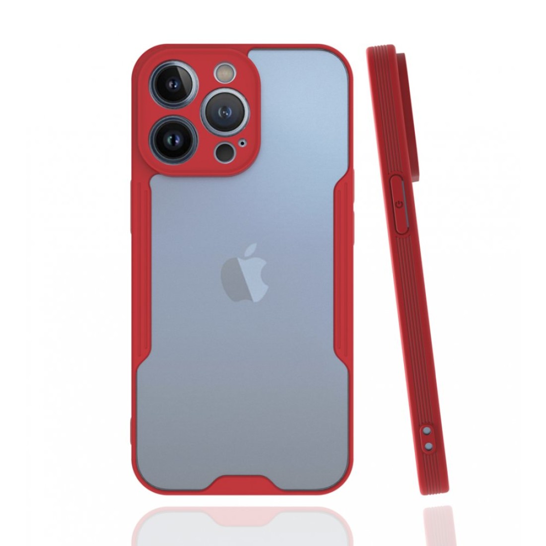  iPhone 13 Pro Max Kılıf Platin Silikon - Kırmızı
