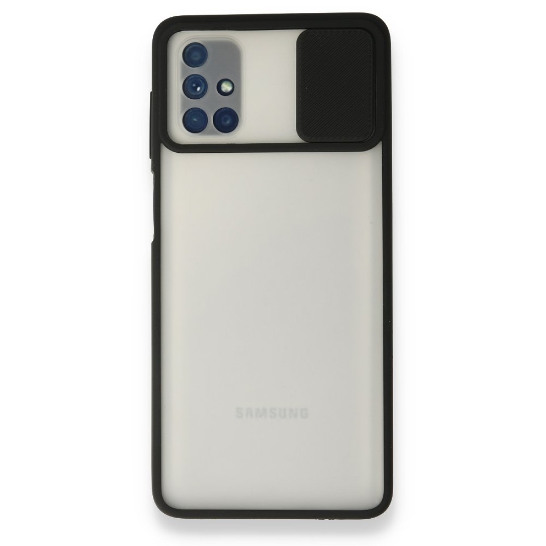  Samsung Galaxy M51 Kılıf Palm Buzlu Kamera Sürgülü Silikon - Siyah
