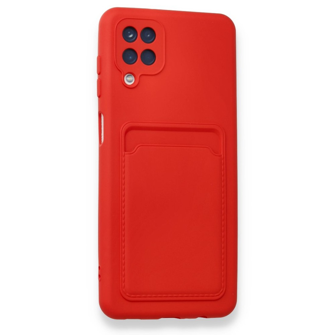  Samsung Galaxy A12 Kılıf Kelvin Kartvizitli Silikon - Kırmızı
