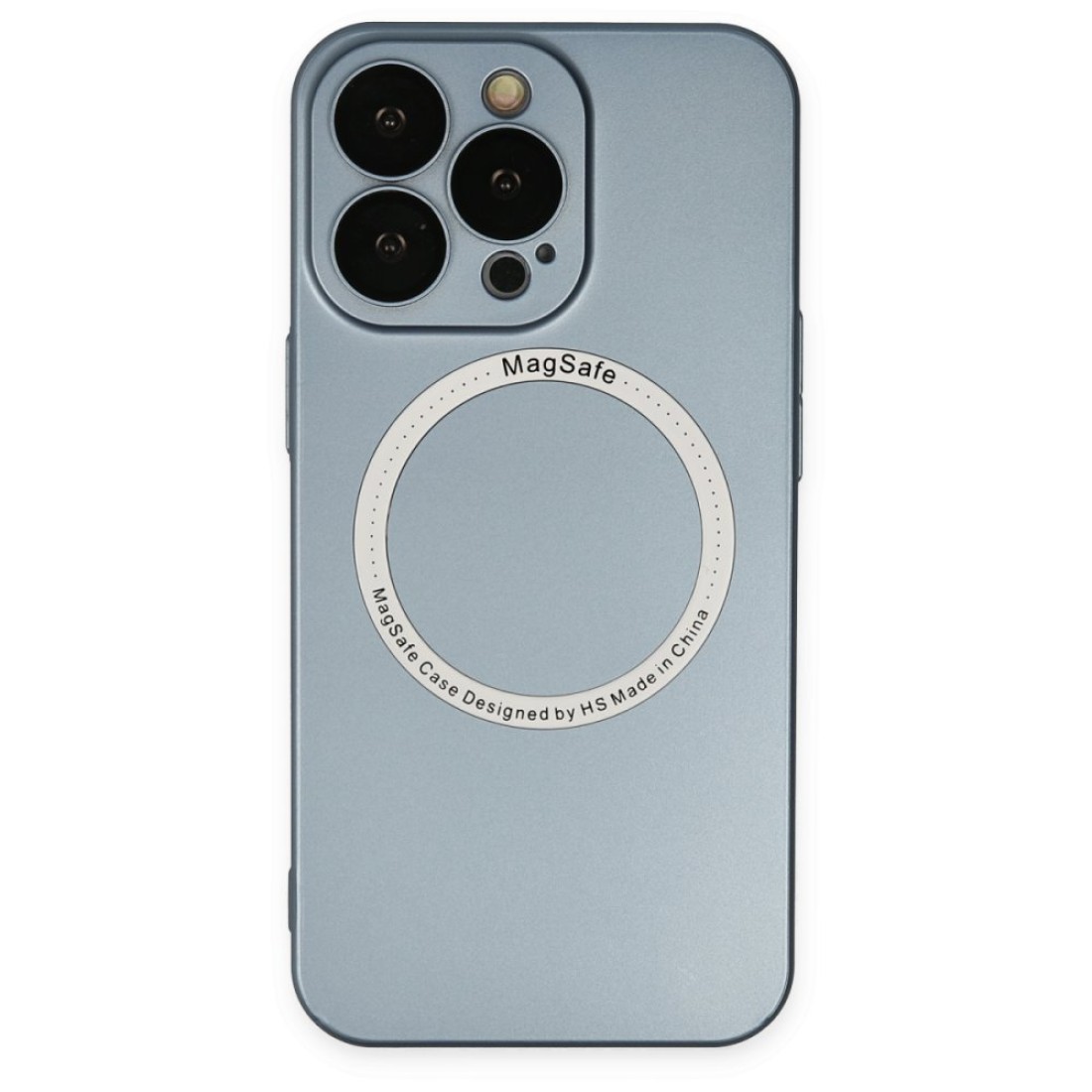  iPhone 13 Pro Max Kılıf Jack Magneticsafe Lens Silikon - Sierra Blue
