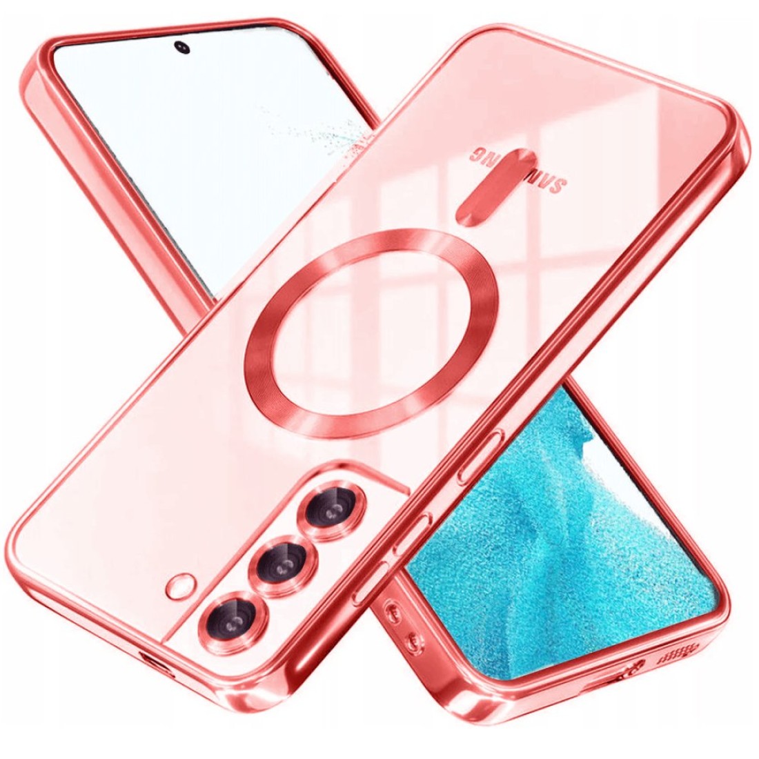  Samsung Galaxy S22 Kılıf Kross Magneticsafe Kapak - Kırmızı