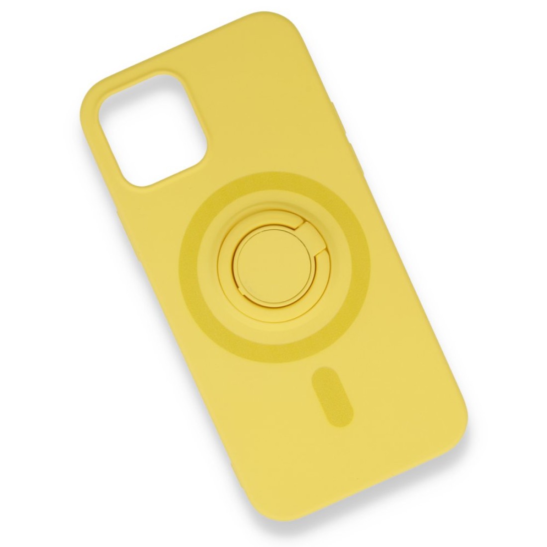  iPhone 12 Mini Kılıf Viktor Yüzüklü Silikon - Sarı