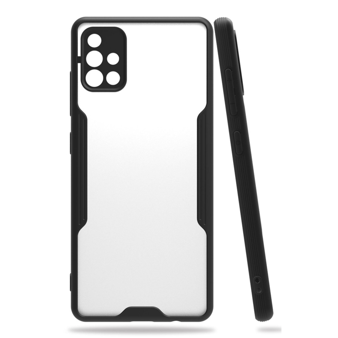 Samsung Galaxy A71 Kılıf Platin Silikon - Siyah