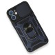  iPhone 12 Mini Kılıf Pars Lens Yüzüklü Silikon - Lacivert
