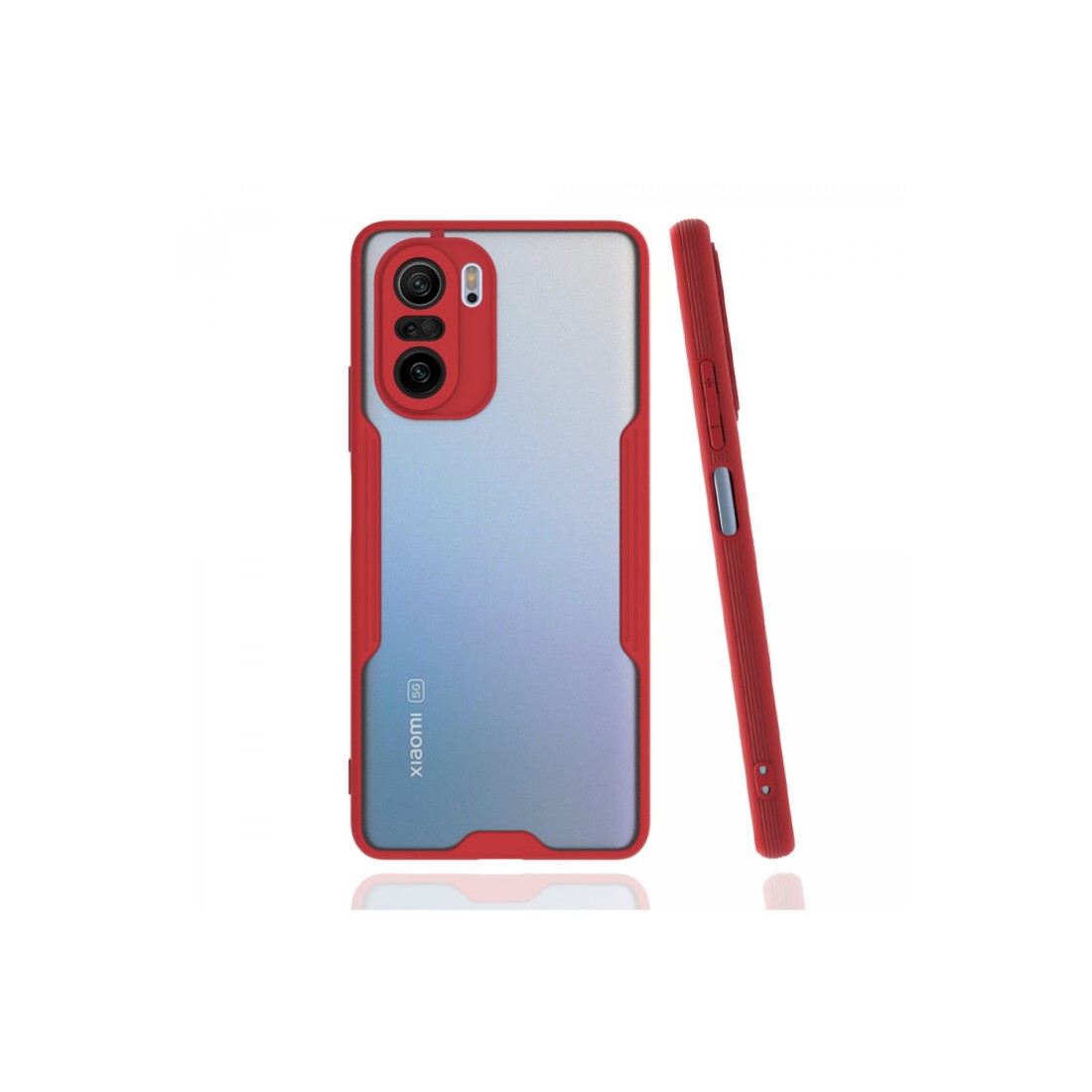  Xiaomi Redmi K40 Kılıf Platin Silikon - Kırmızı