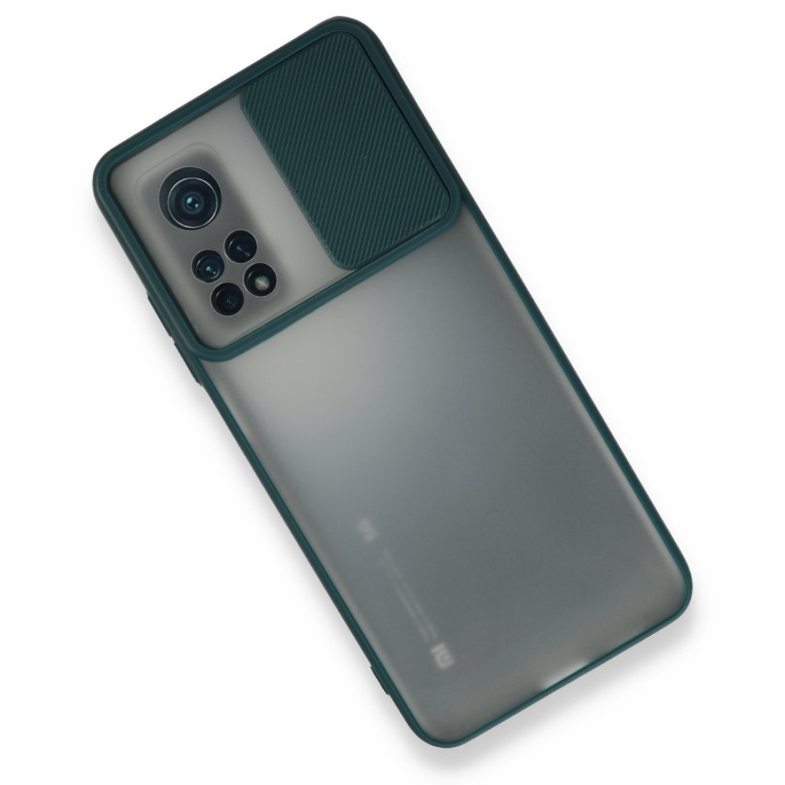  Xiaomi Mi 10T Pro Kılıf Palm Buzlu Kamera Sürgülü Silikon - Yeşil