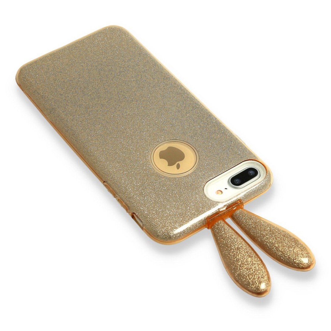  Samsung Galaxy Note 9 Kılıf Rabbit Simli Silikon - Gold