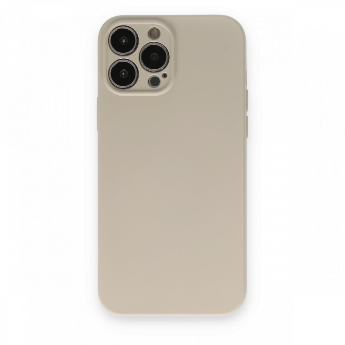  iPhone 13 Pro Max Kılıf Nano içi Kadife Silikon - Bej