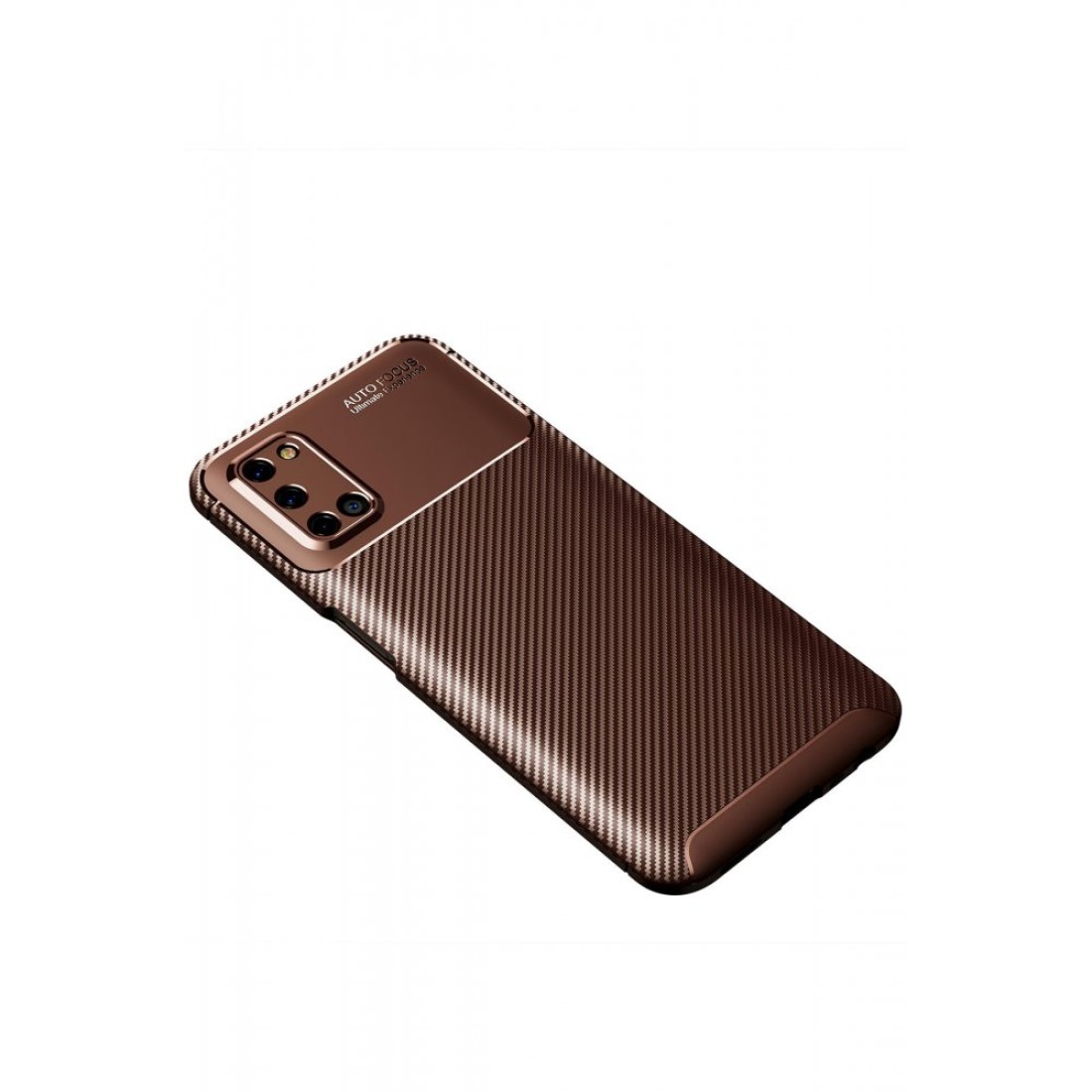  Oppo A92 Kılıf Auto Focus Karbon Kapak - Kahverengi