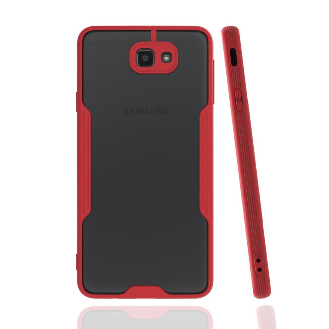  Samsung Galaxy J7 Prime Kılıf Platin Silikon - Kırmızı