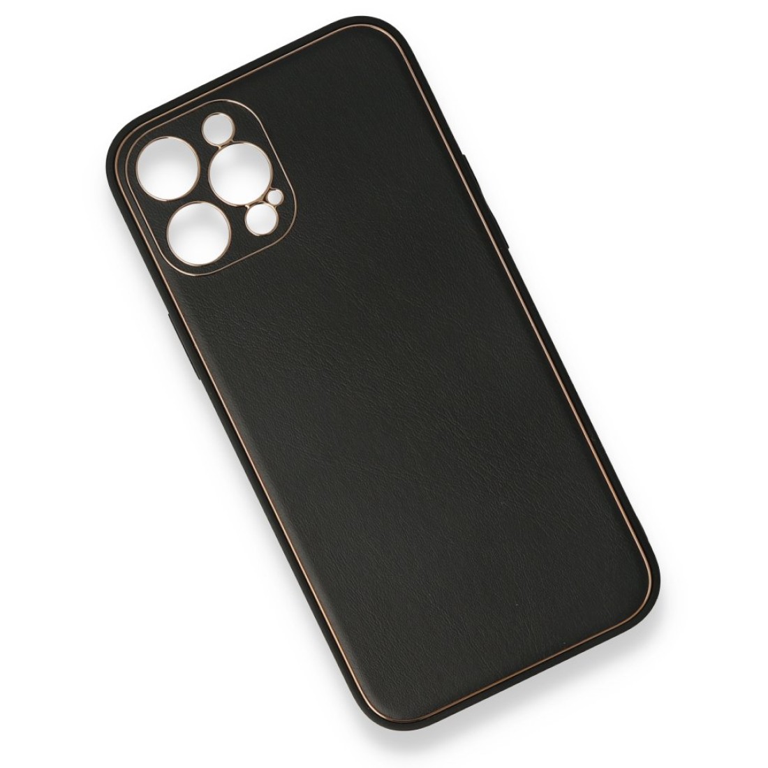 iPhone 12 Pro Kılıf Coco Deri Silikon Kapak - Siyah iPhone 12 Pro Kılıf Coco Deri Silikon Kapak - Siyah