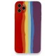  iPhone 11 Pro Kılıf Ebruli Lansman Silikon - Kırmızı-Mor