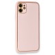 iPhone 12 Kılıf Coco Karbon Silikon - Pembe iPhone 12 Kılıf Coco Karbon Silikon - Pembe