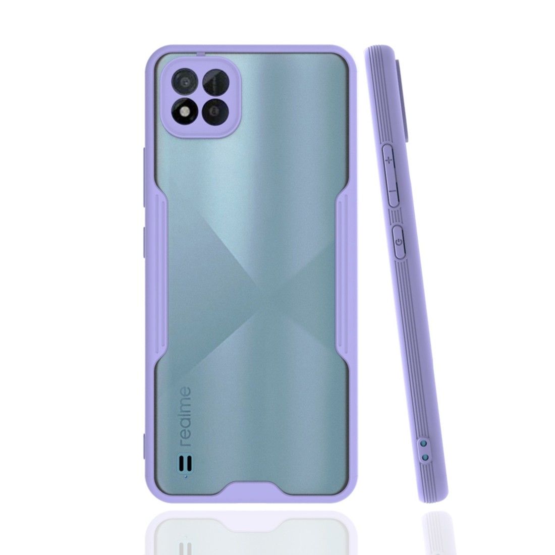  Realme C11 2021 Kılıf Platin Silikon - Lila