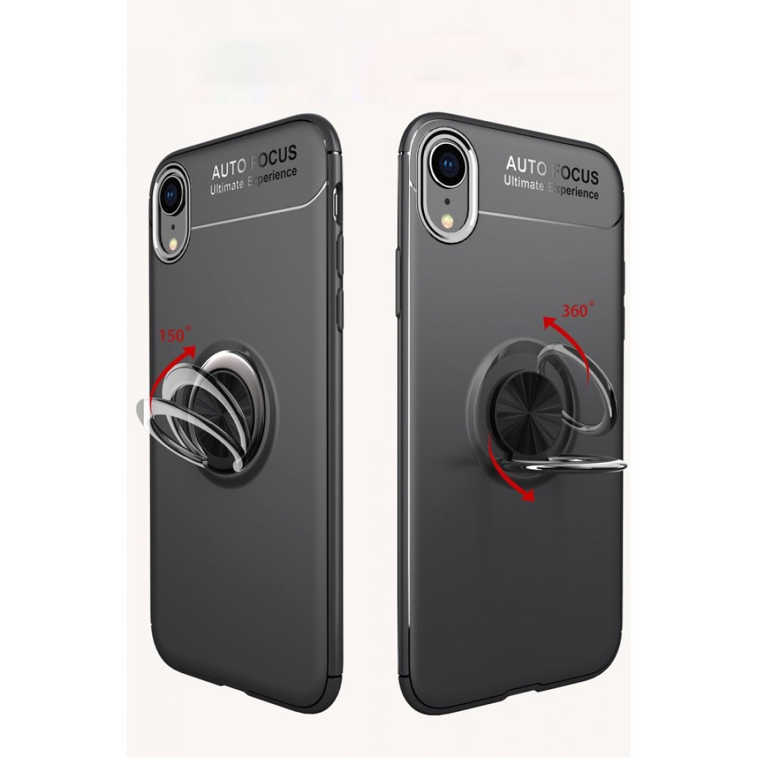 iPhone XR Kılıf Range Yüzüklü Silikon - Siyah-Kırmızı iPhone XR Kılıf Range Yüzüklü Silikon - Siyah-Kırmızı
