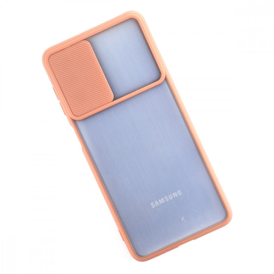  Samsung Galaxy M52 5G Kılıf Palm Buzlu Kamera Sürgülü Silikon - Pembe