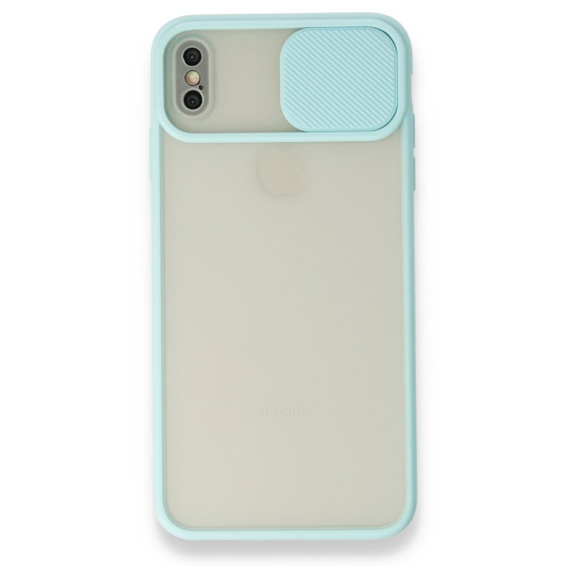  iPhone XS Max Kılıf Palm Buzlu Kamera Sürgülü Silikon - Turkuaz