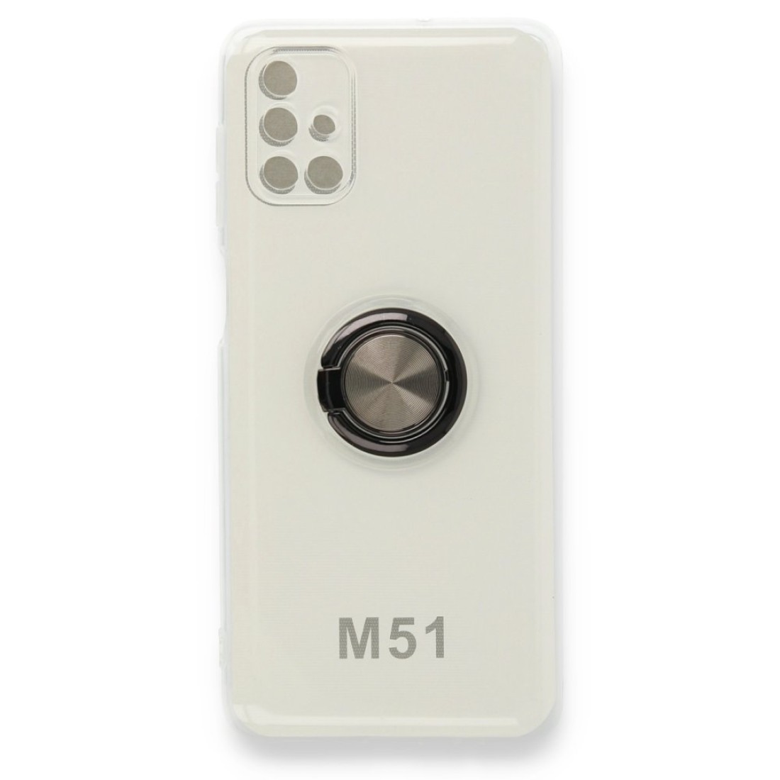  Samsung Galaxy M51 Kılıf Gros Yüzüklü Silikon - Siyah