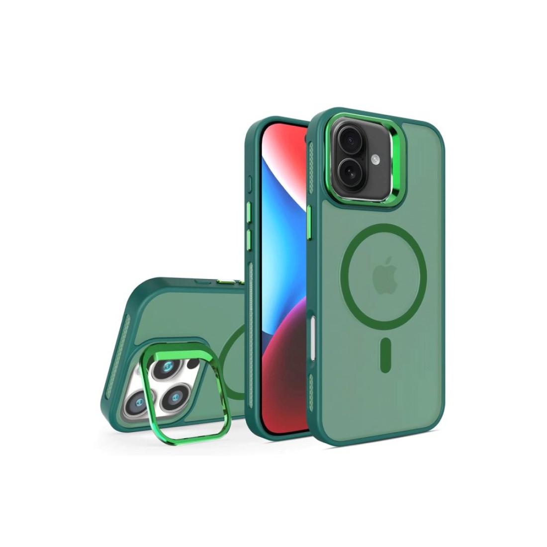 Joko iPhone 16 Plus Flet Lens Magsafe Kapak - Koyu Yeşil