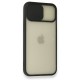  iPhone 12 Pro Kılıf Palm Buzlu Kamera Sürgülü Silikon - Siyah