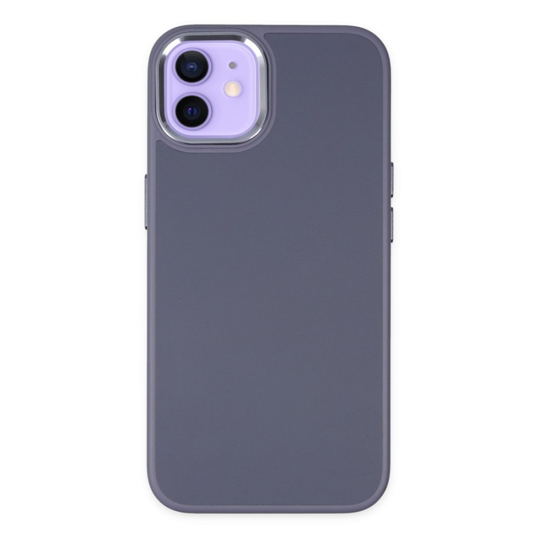  iPhone 12 Kılıf Asya Deri Silikon - Mor
