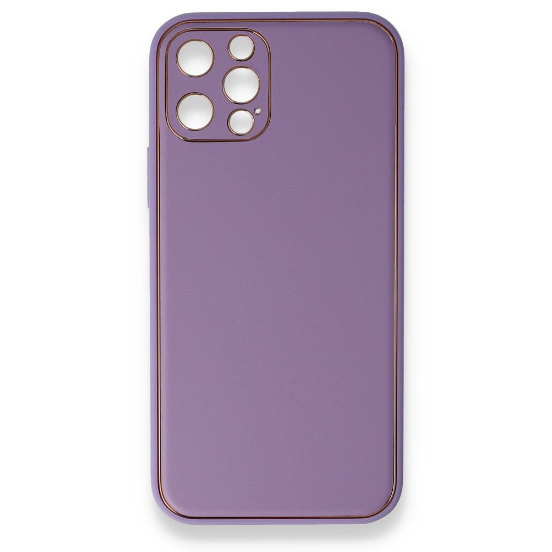  iPhone 12 Pro Kılıf Coco Deri Silikon Kapak - Lila