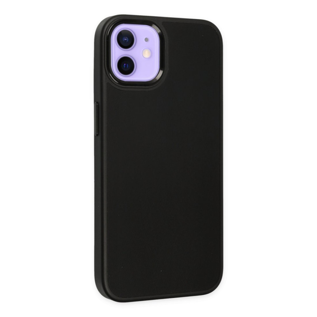  iPhone 12 Kılıf Asya Deri Silikon - Siyah