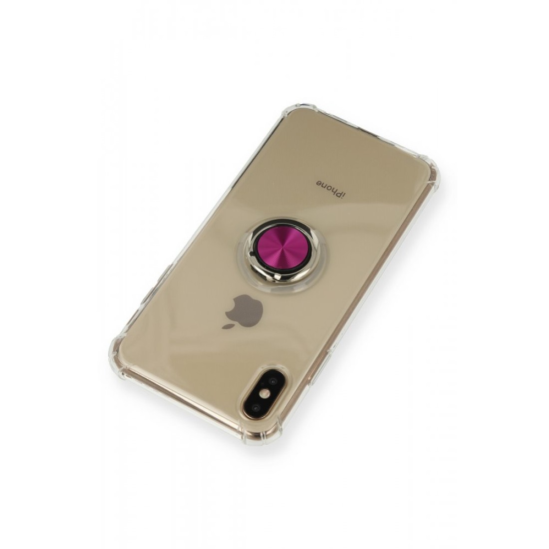 iPhone XS Max Kılıf Gros Yüzüklü Silikon - Pembe iPhone XS Max Kılıf Gros Yüzüklü Silikon - Pembe