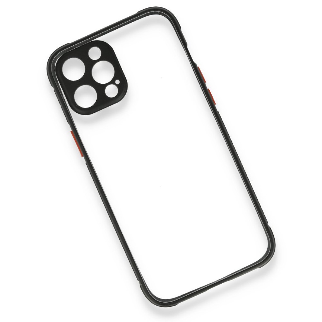 iPhone 12 Pro Kılıf Miami Şeffaf Silikon - Siyah