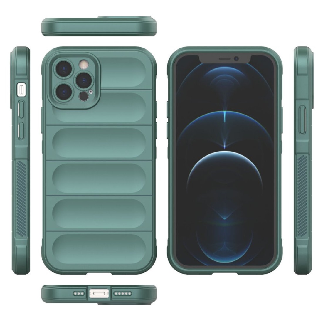 iPhone 12 Pro Kılıf Optimum Silikon - Koyu Yeşil iPhone 12 Pro Kılıf Optimum Silikon - Koyu Yeşil