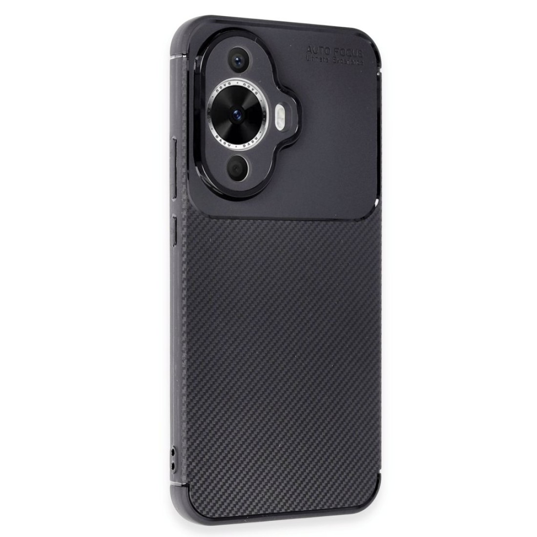 Huawei Nova 12S Kılıf Auto Focus Karbon Kapak - Siyah Huawei Nova 12S Kılıf Auto Focus Karbon Kapak - Siyah