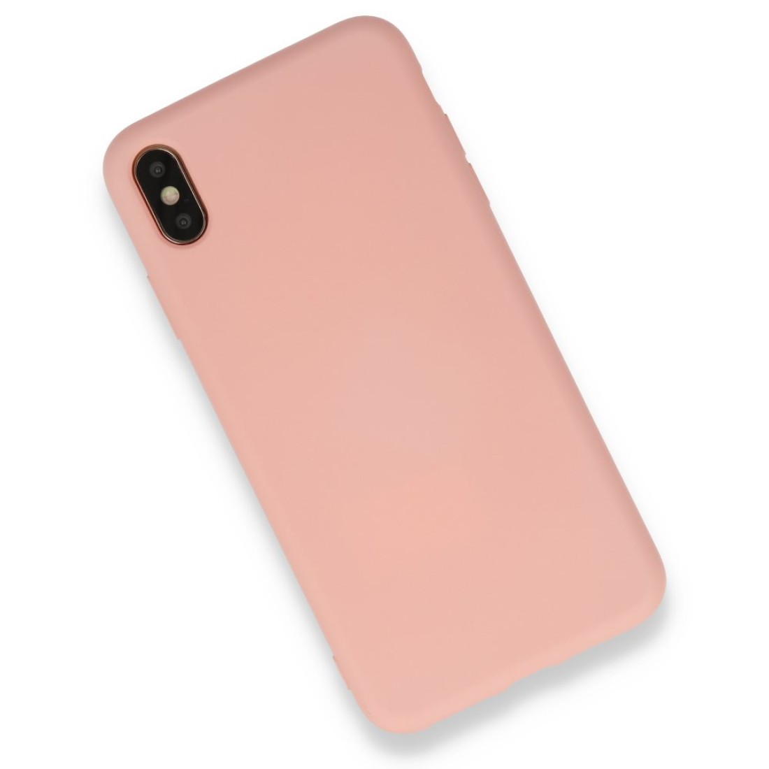  iPhone XS Kılıf Nano içi Kadife Silikon - Pudra