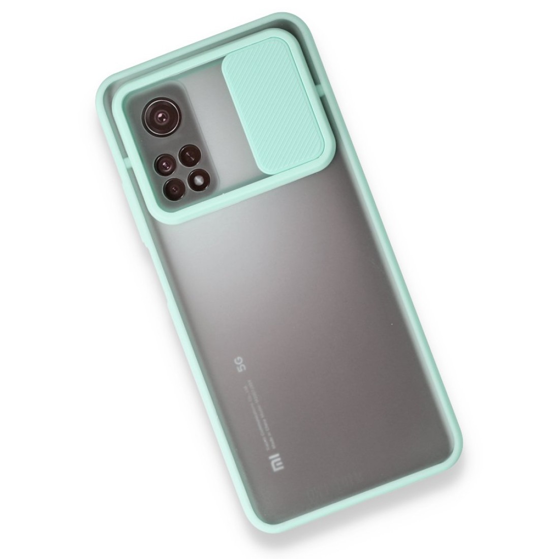  Xiaomi Mi 10T Pro Kılıf Palm Buzlu Kamera Sürgülü Silikon - Turkuaz