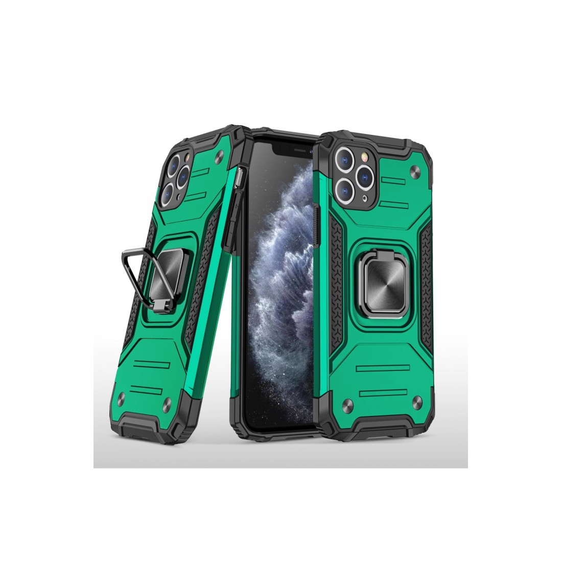 iPhone 11 Pro Kılıf Zegna Yüzüklü Silikon Kapak - Koyu Yeşil iPhone 11 Pro Kılıf Zegna Yüzüklü Silikon Kapak - Koyu Yeşil