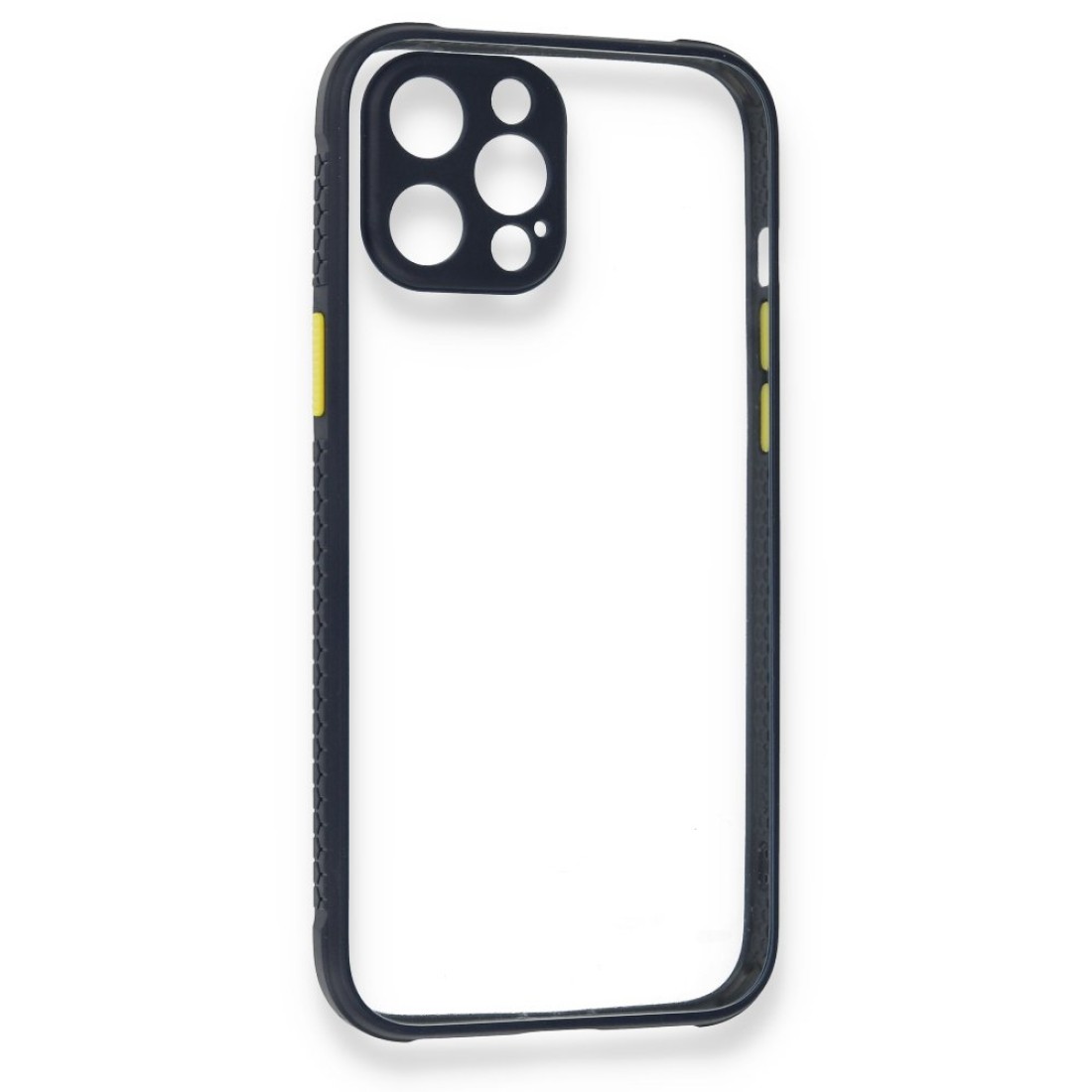  iPhone 12 Kılıf Miami Şeffaf Silikon - Lacivert