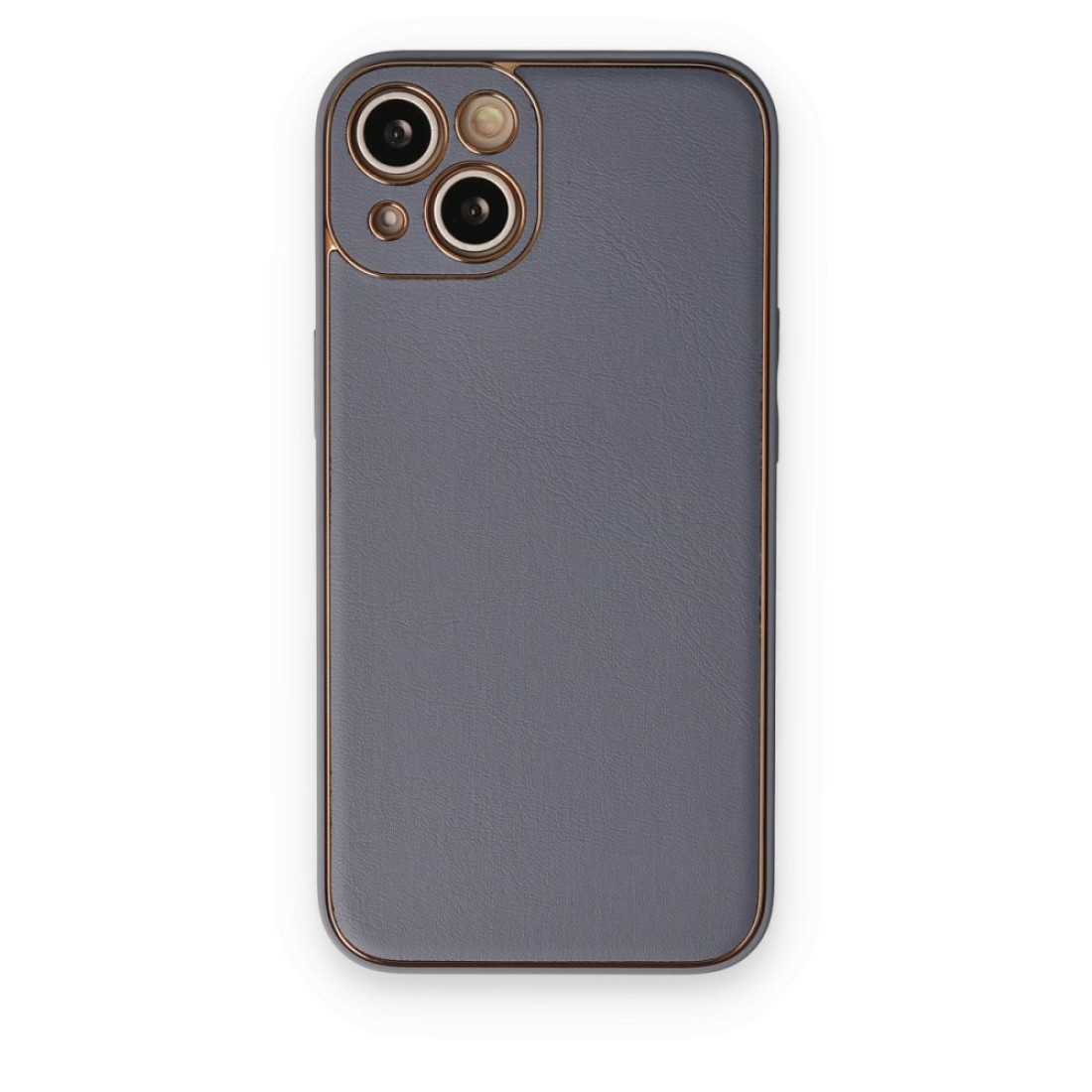  iPhone 14 Plus Kılıf Coco Deri Silikon Kapak - Gri