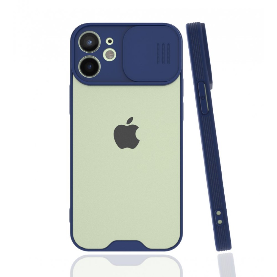  iPhone 12 Mini Kılıf Platin Kamera Koruma Silikon - Lacivert