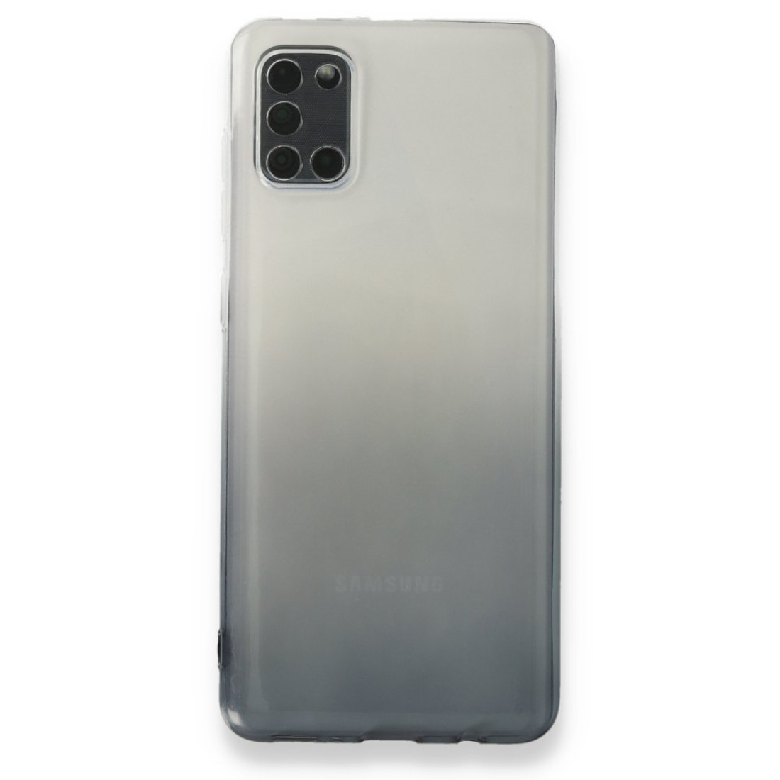  Samsung Galaxy A31 Kılıf Lüx Çift Renkli Silikon - Siyah