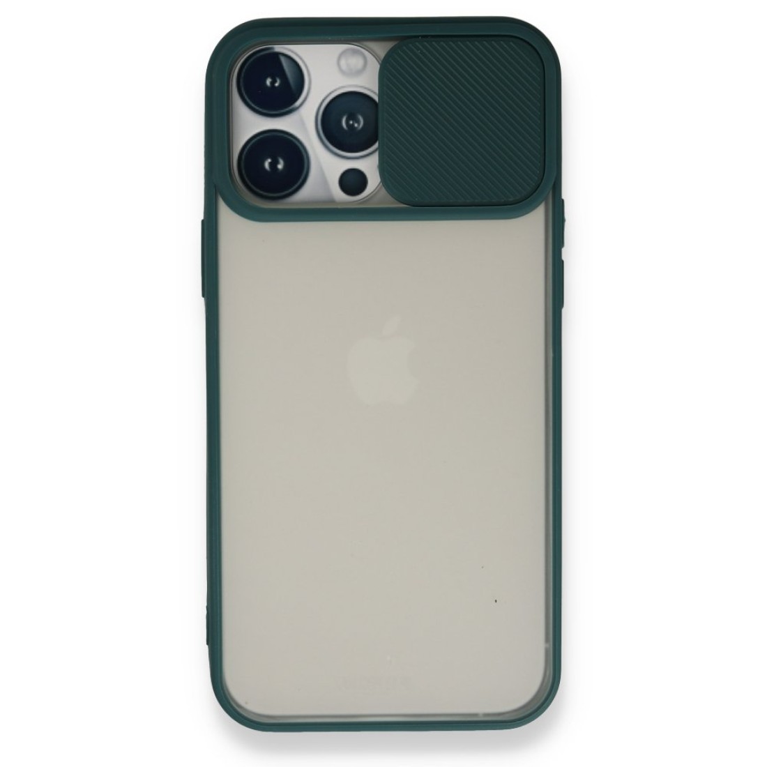  iPhone 13 Pro Max Kılıf Palm Buzlu Kamera Sürgülü Silikon - Yeşil
