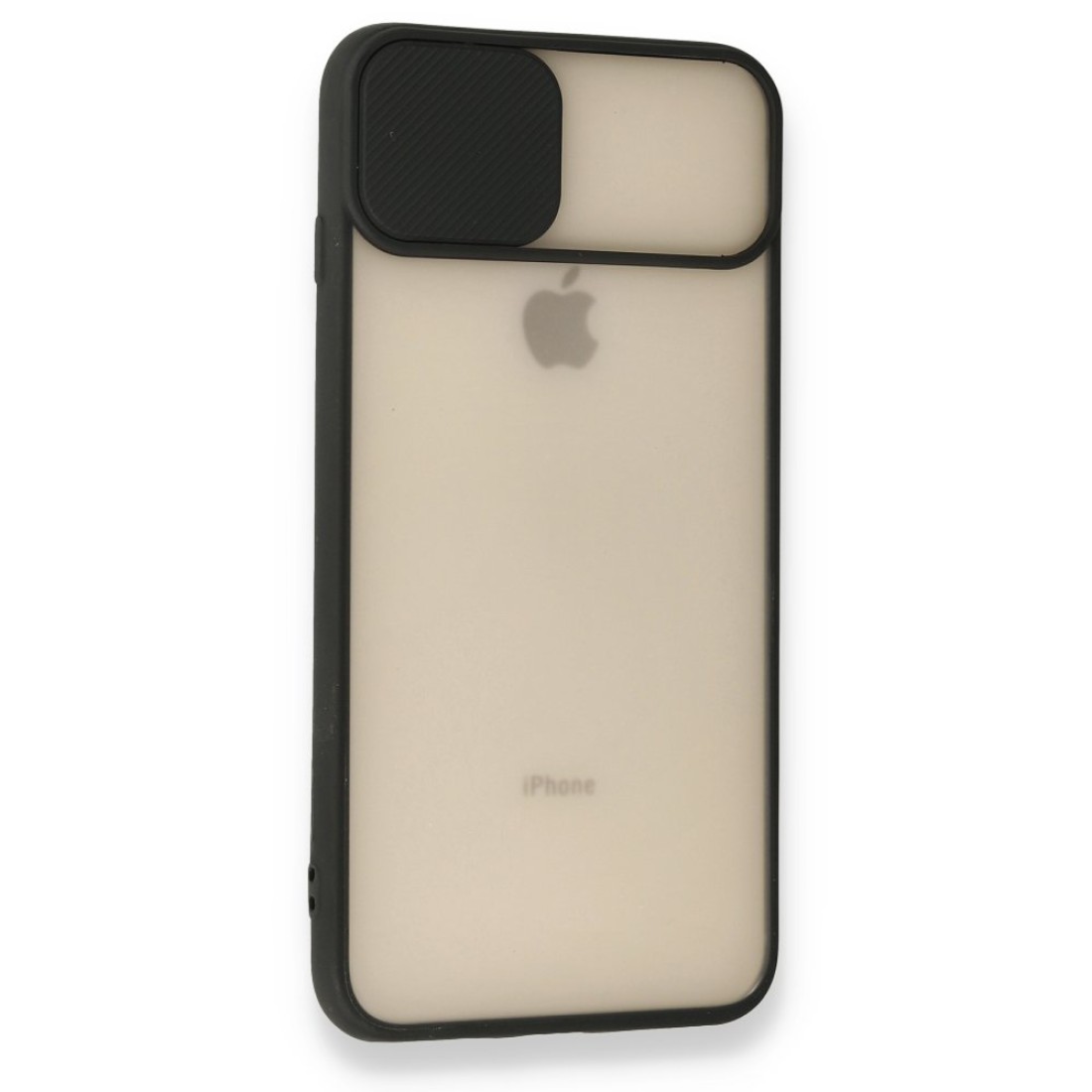  iPhone 7 Plus Kılıf Palm Buzlu Kamera Sürgülü Silikon - Siyah
