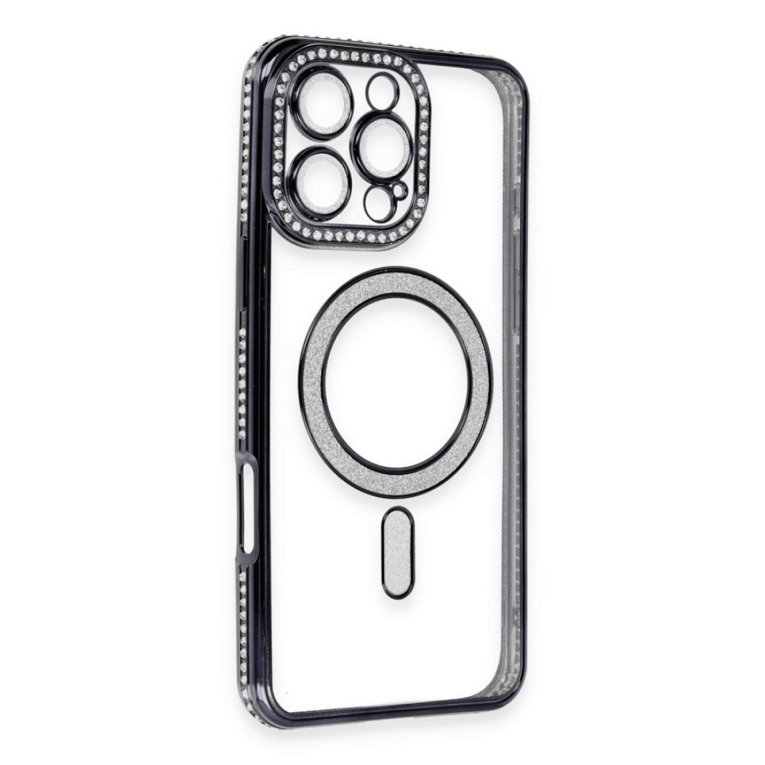  iPhone 16 Pro Max Kılıf Joke Simli Magneticsafe Kılıf - Siyah