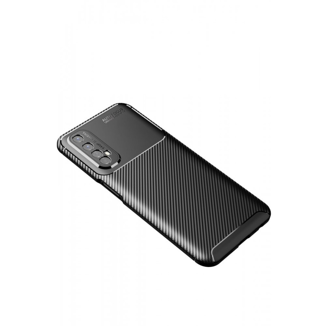 Realme 7 Kılıf Auto Focus Karbon Kapak - Siyah